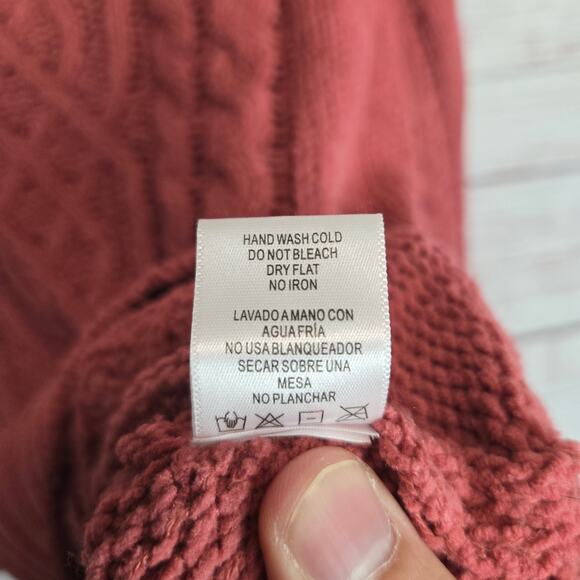 Love Tree Pink Chunky Cable Knit Sweater Sz M Fisherman Style Cozy Warm Gorpcore - Picture 6 of 9